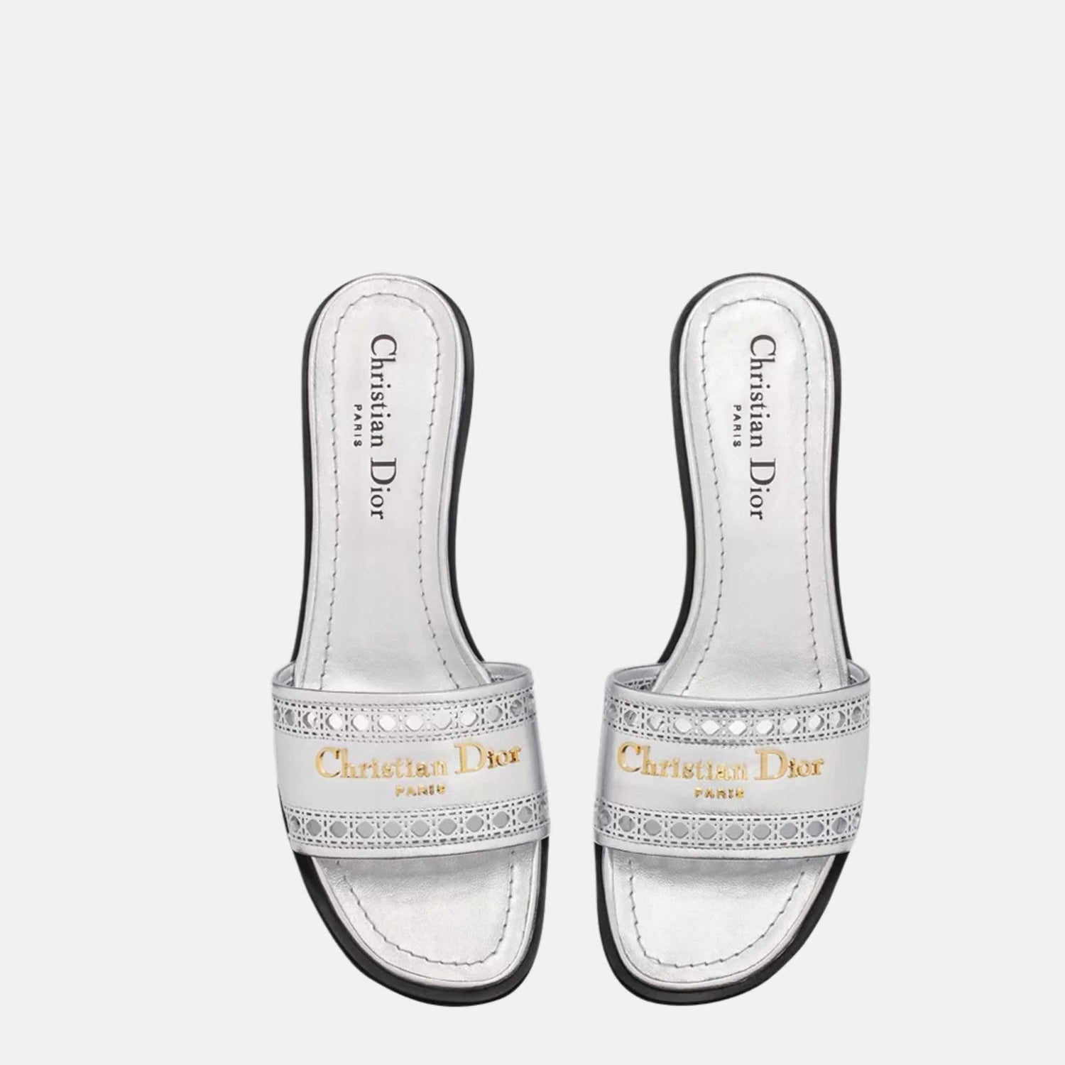 Or D Lane Heeled Slide In Microcannage Laminated Calfskin