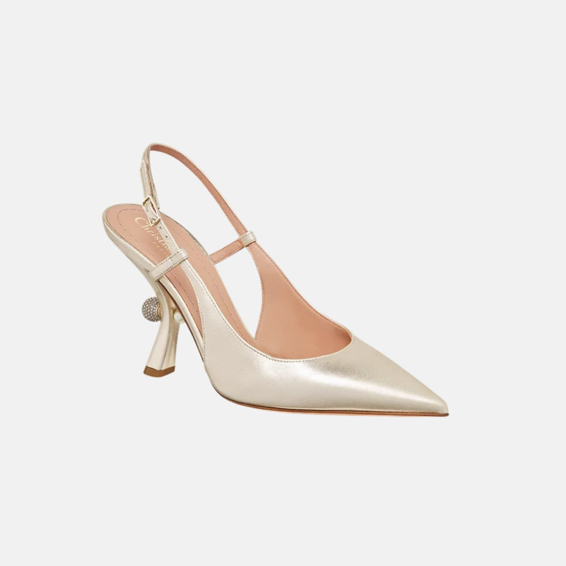 Or Dior Tribales Slingback Pump In Laminated Lambskin