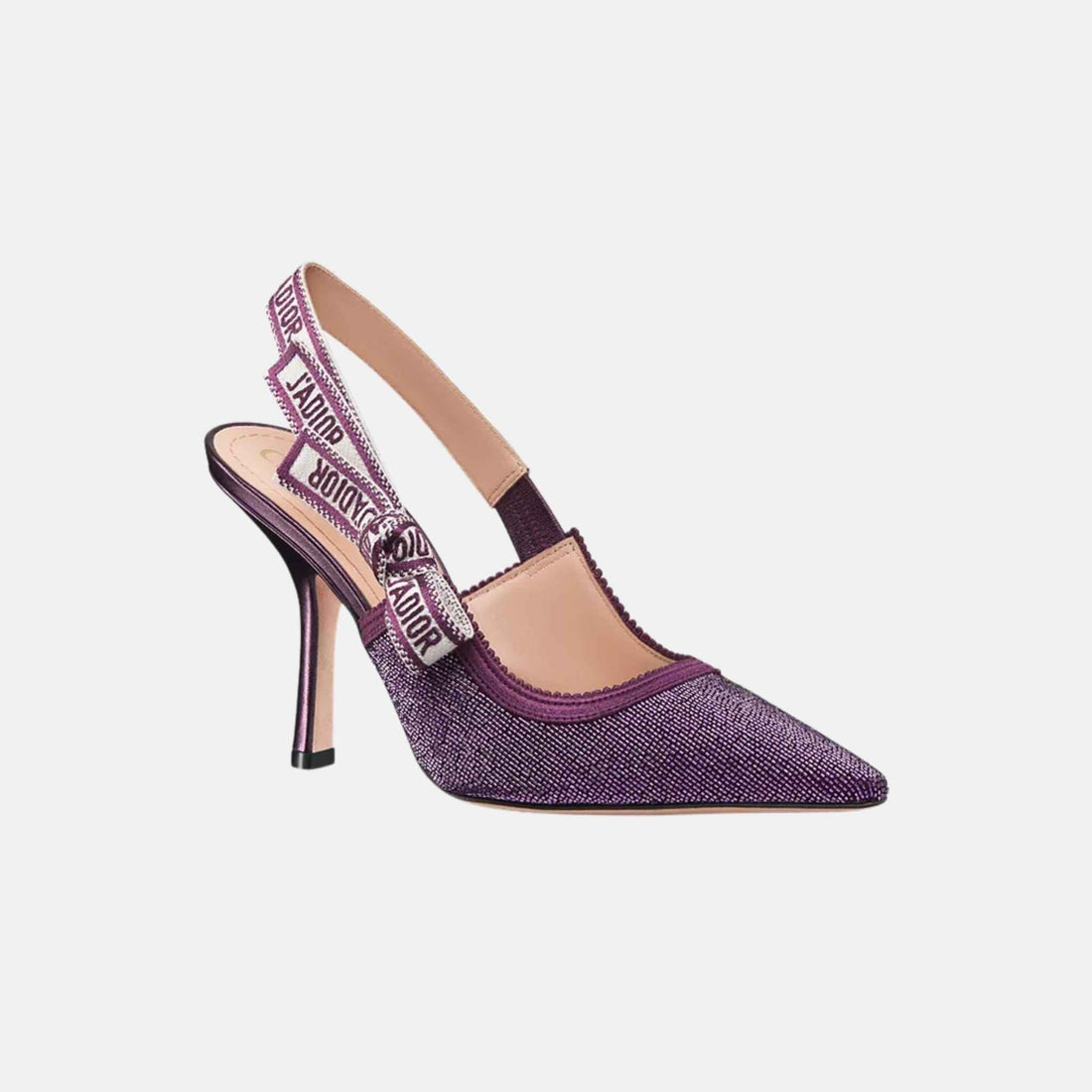 Or JAdior Slingback Pump In Embroidered Cotton &amp; Beads