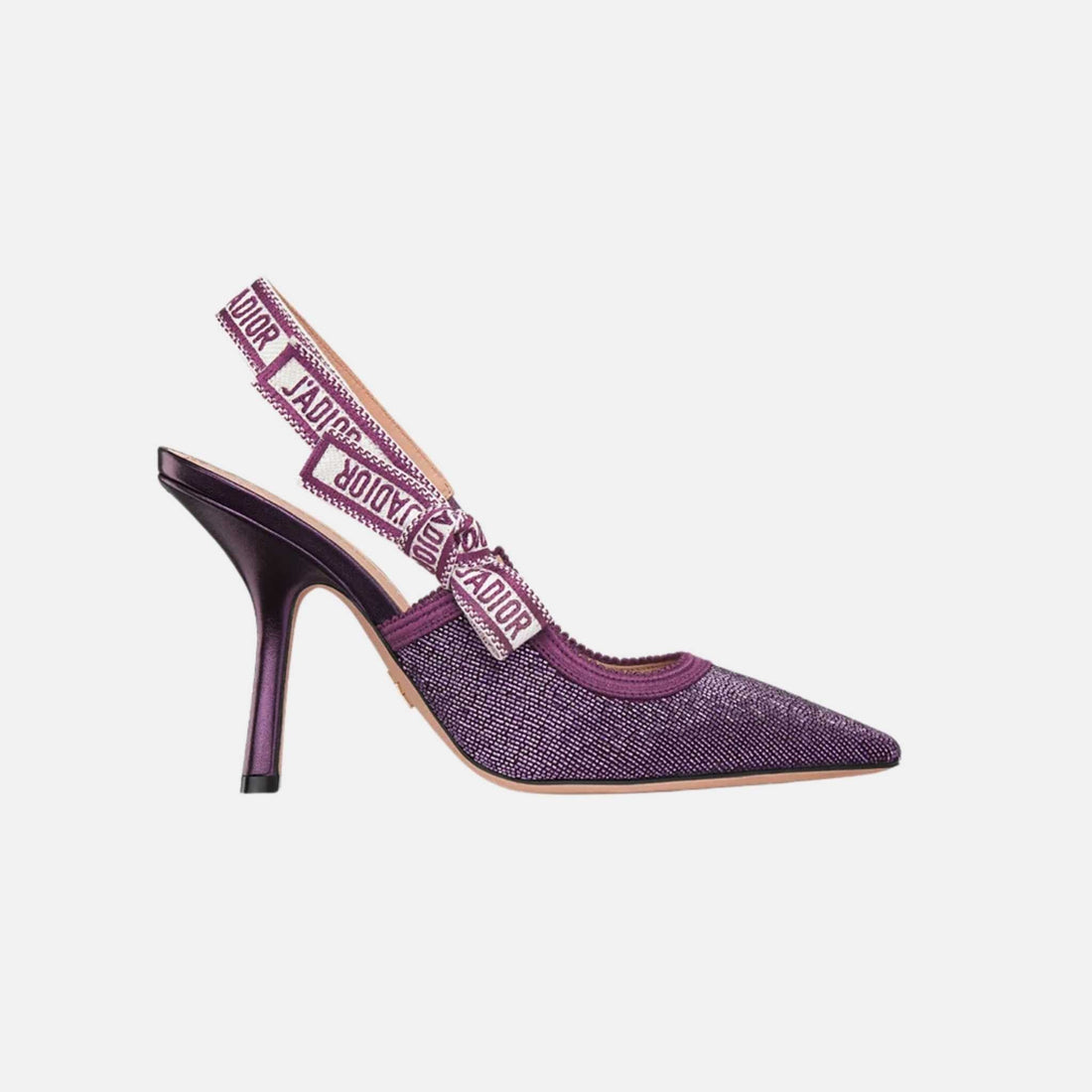 Or JAdior Slingback Pump In Embroidered Cotton &amp; Beads