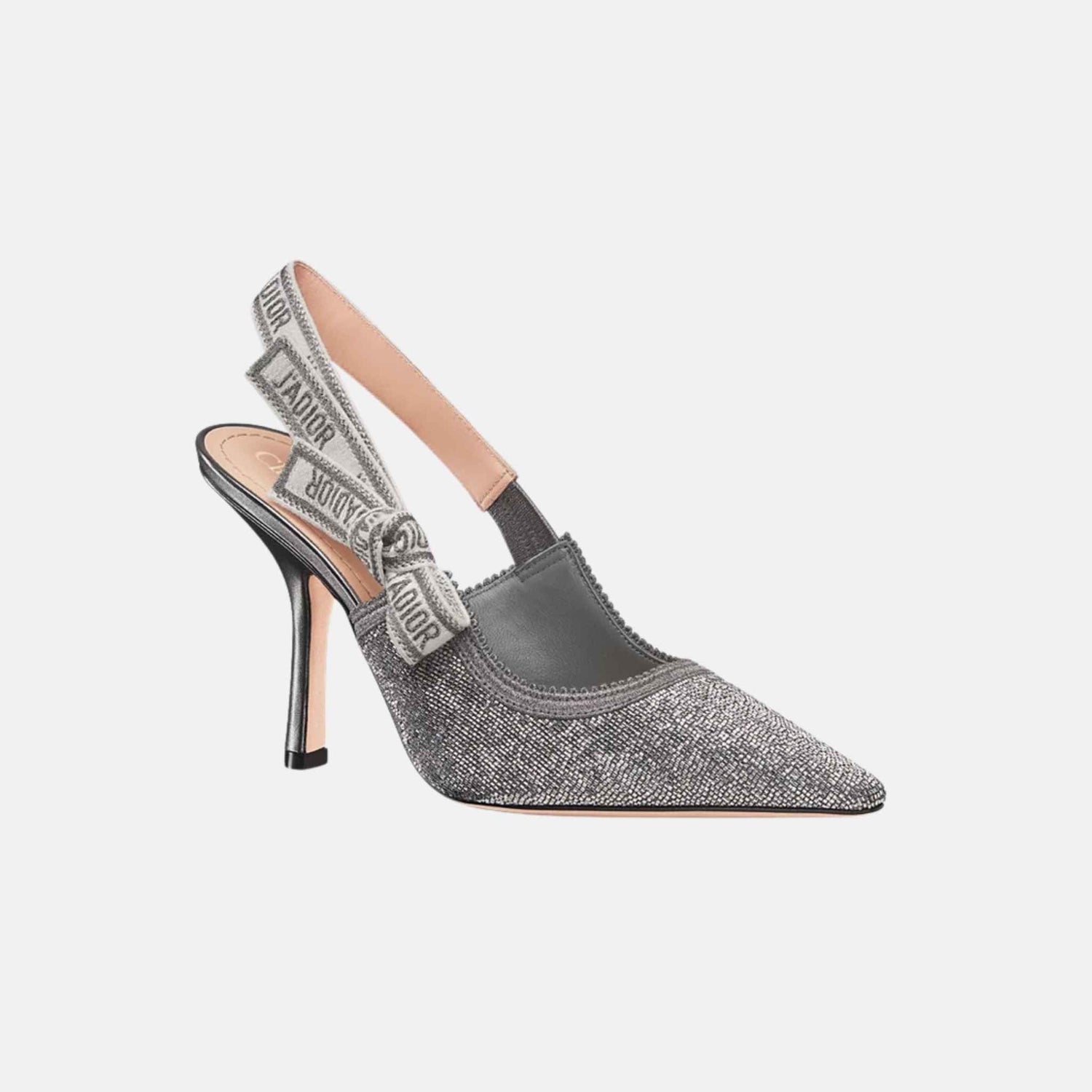 Or JAdior Slingback Pump In Embroidered Cotton &amp; Beads