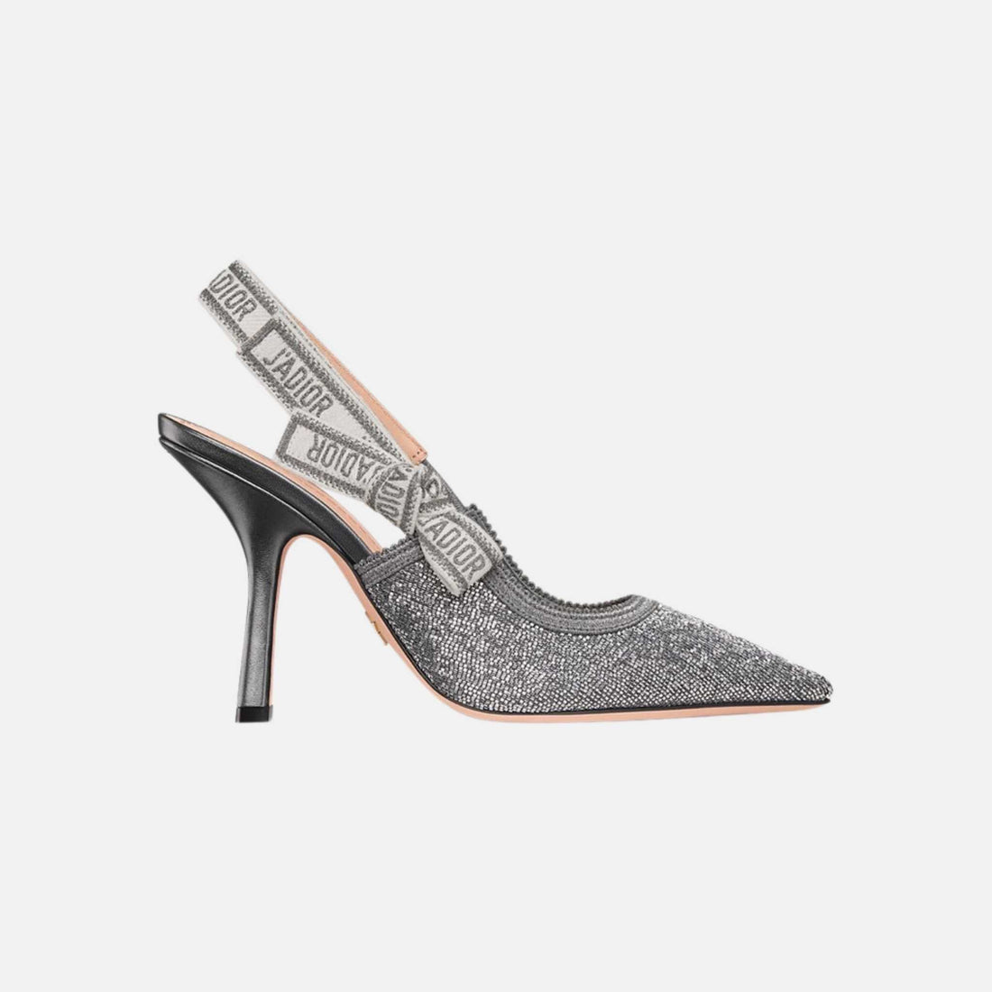 Or JAdior Slingback Pump In Embroidered Cotton &amp; Beads