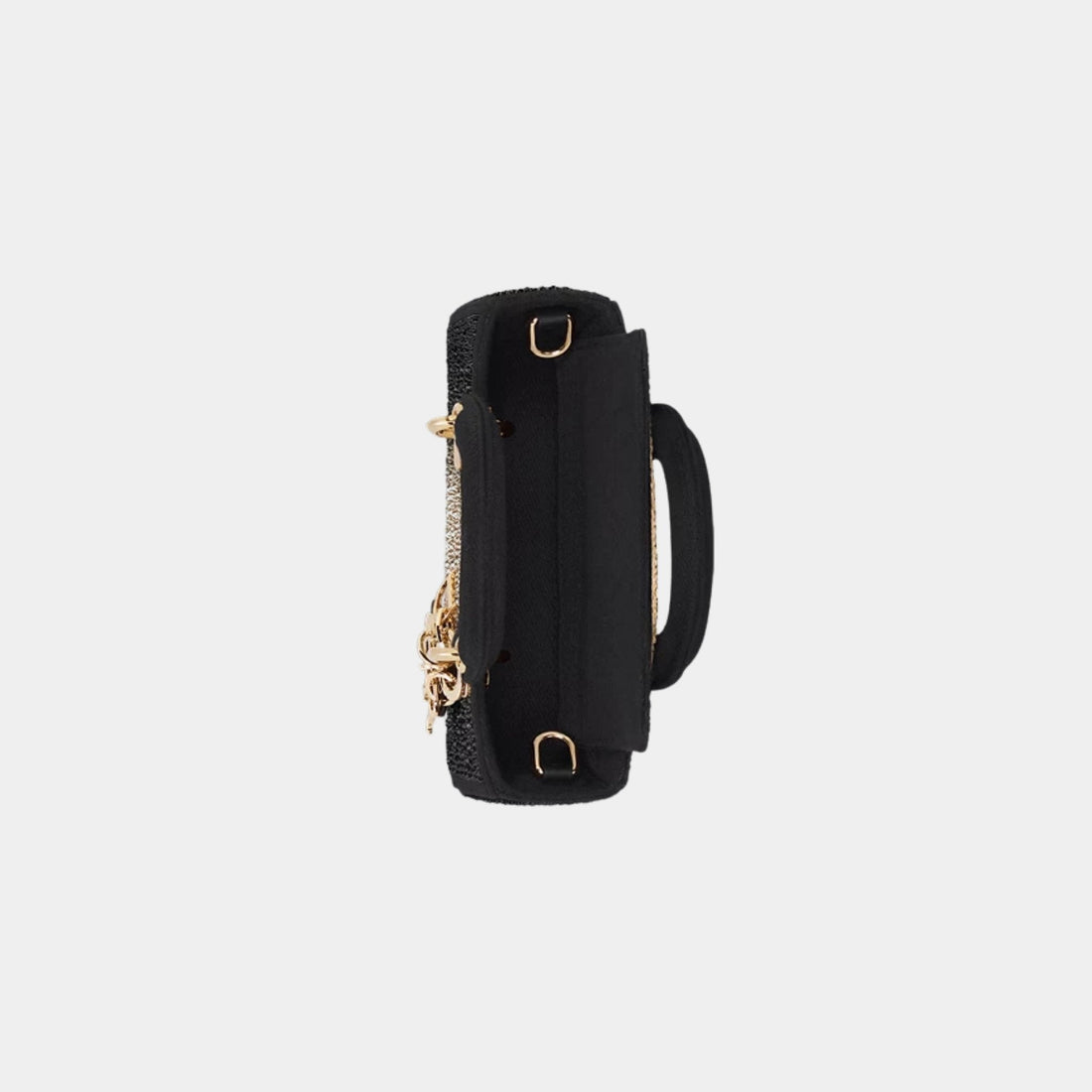 Or Lady D-Joy Micro Bag with Gold-Tone and Black Strass