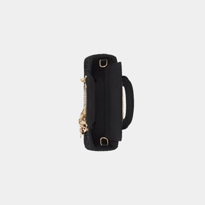 Or Lady D-Joy Micro Bag with Gold-Tone and Black Strass