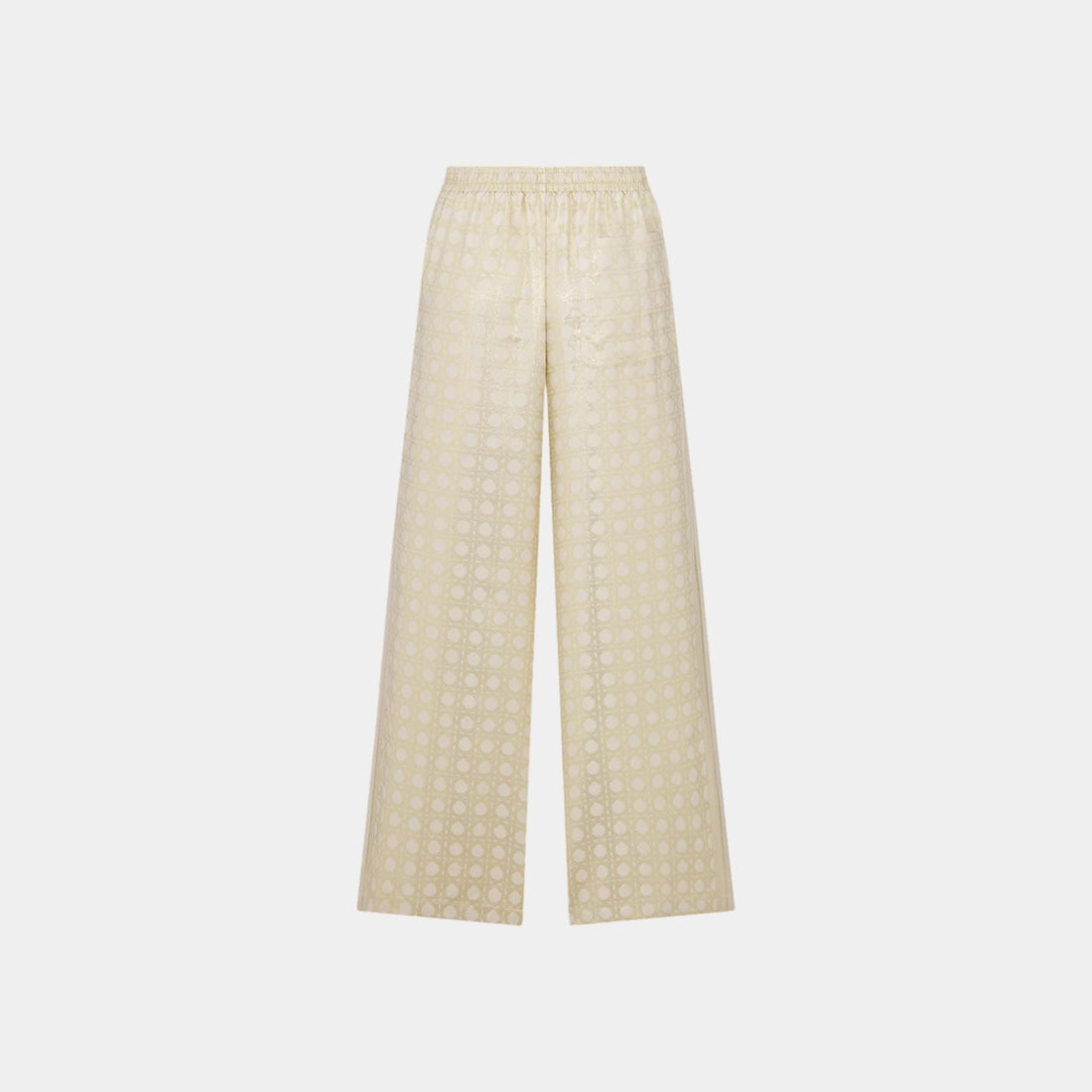 Or Macrocannage Silk Twill Pants with Gold-Tone Motif