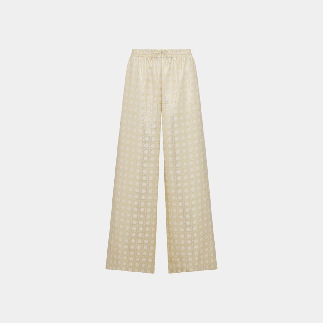 Or Macrocannage Silk Twill Pants with Gold-Tone Motif