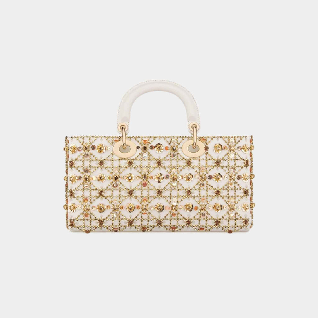 Or Medium Lady D-Joy Bag With Gold-Tone Sequins