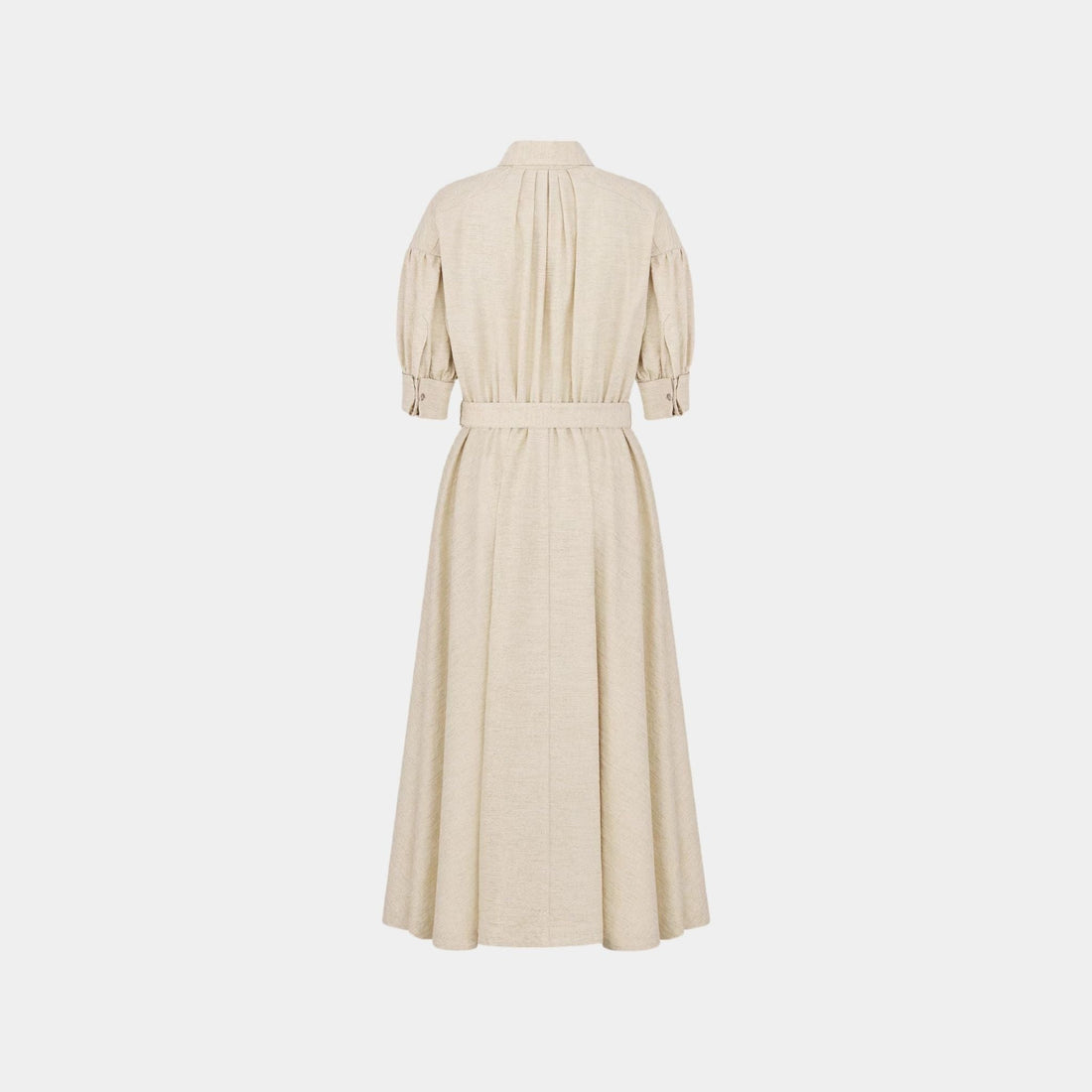 Or Mid-Length Flared Dress Gold-Tone Cotton Denim