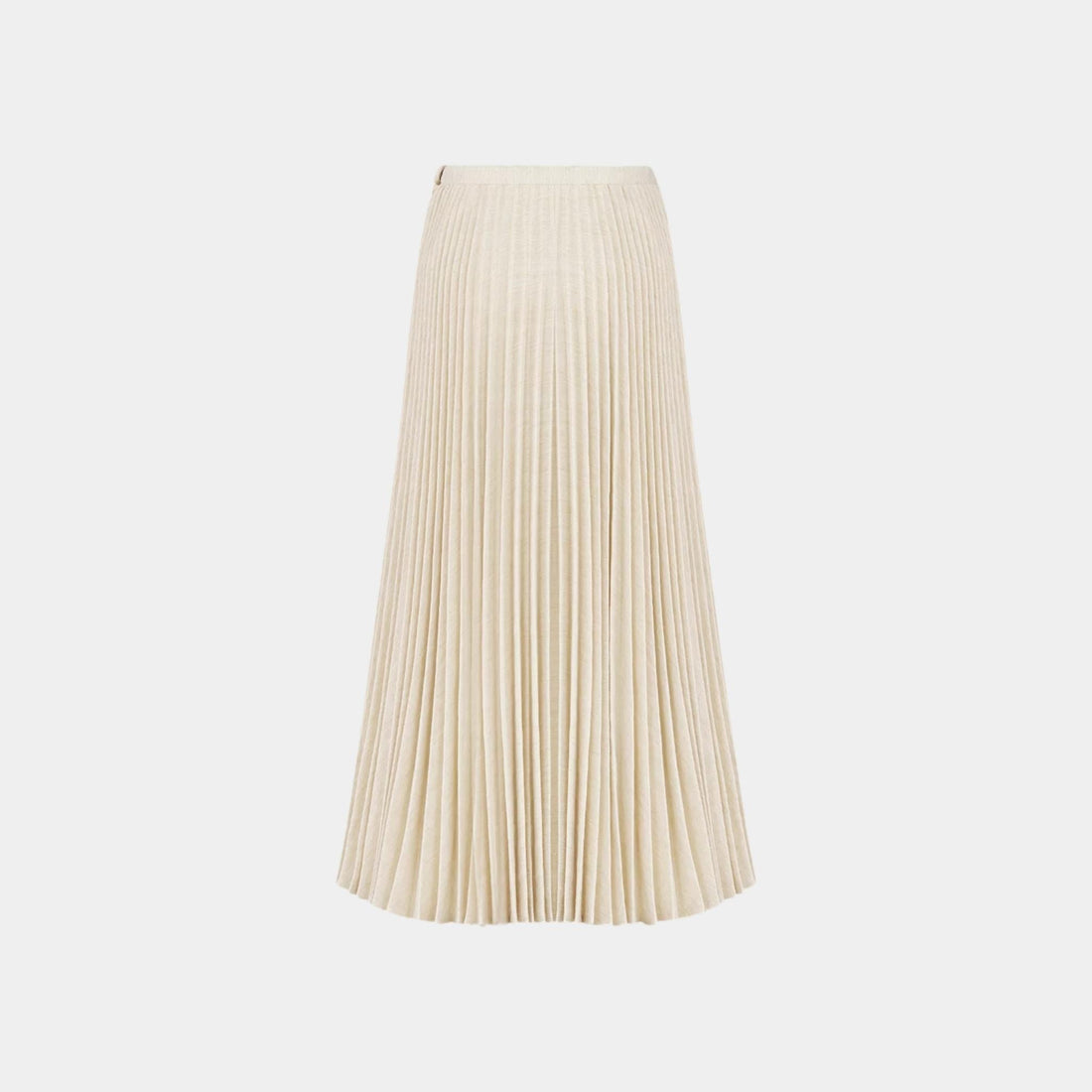 Or Mid-Length Pleated Skirt Gold-Tone Cotton-Blend Denim
