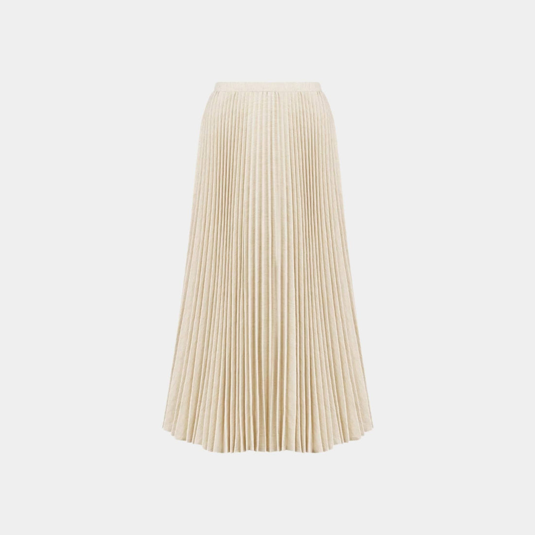 Or Mid-Length Pleated Skirt Gold-Tone Cotton-Blend Denim