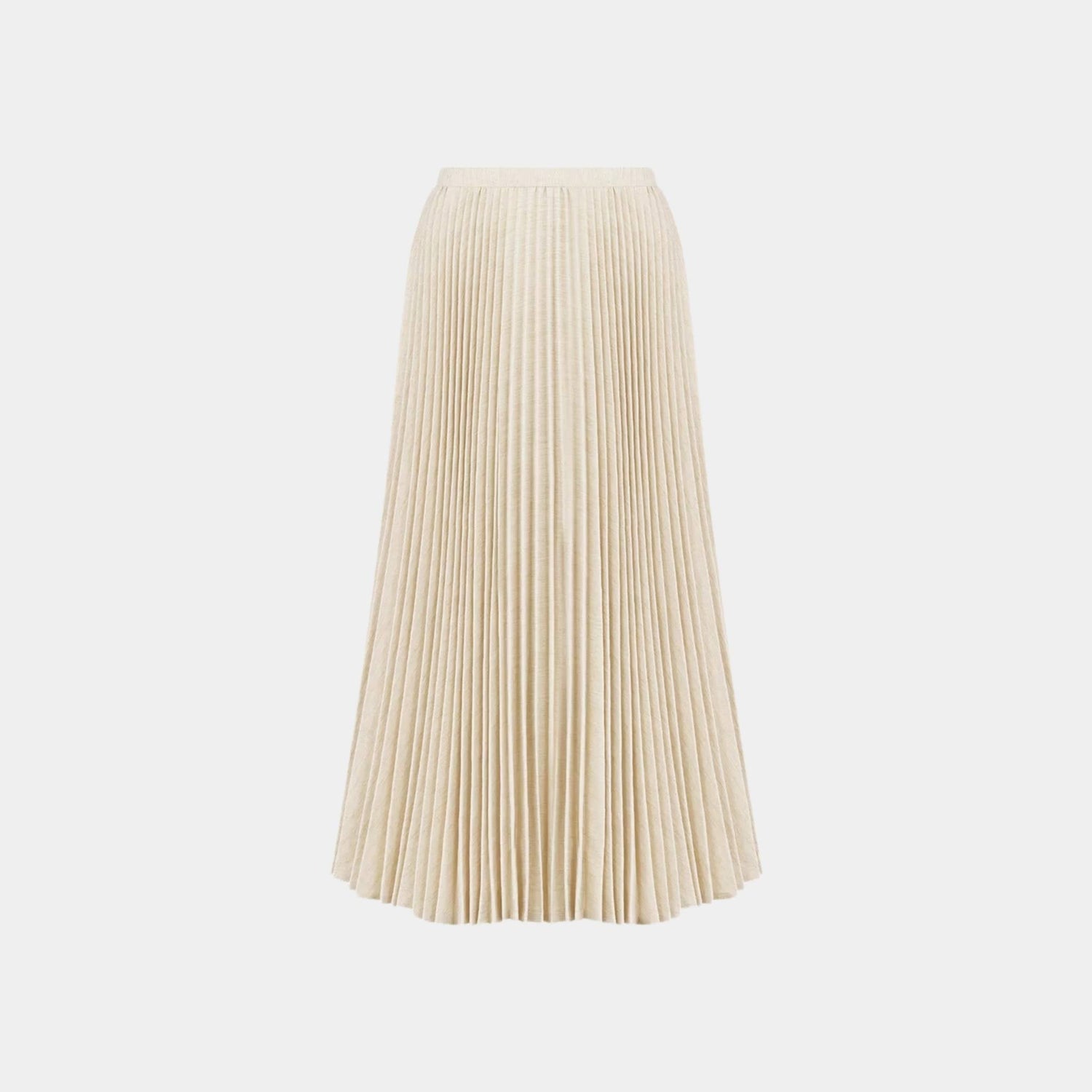 Or Mid-Length Pleated Skirt Gold-Tone Cotton-Blend Denim
