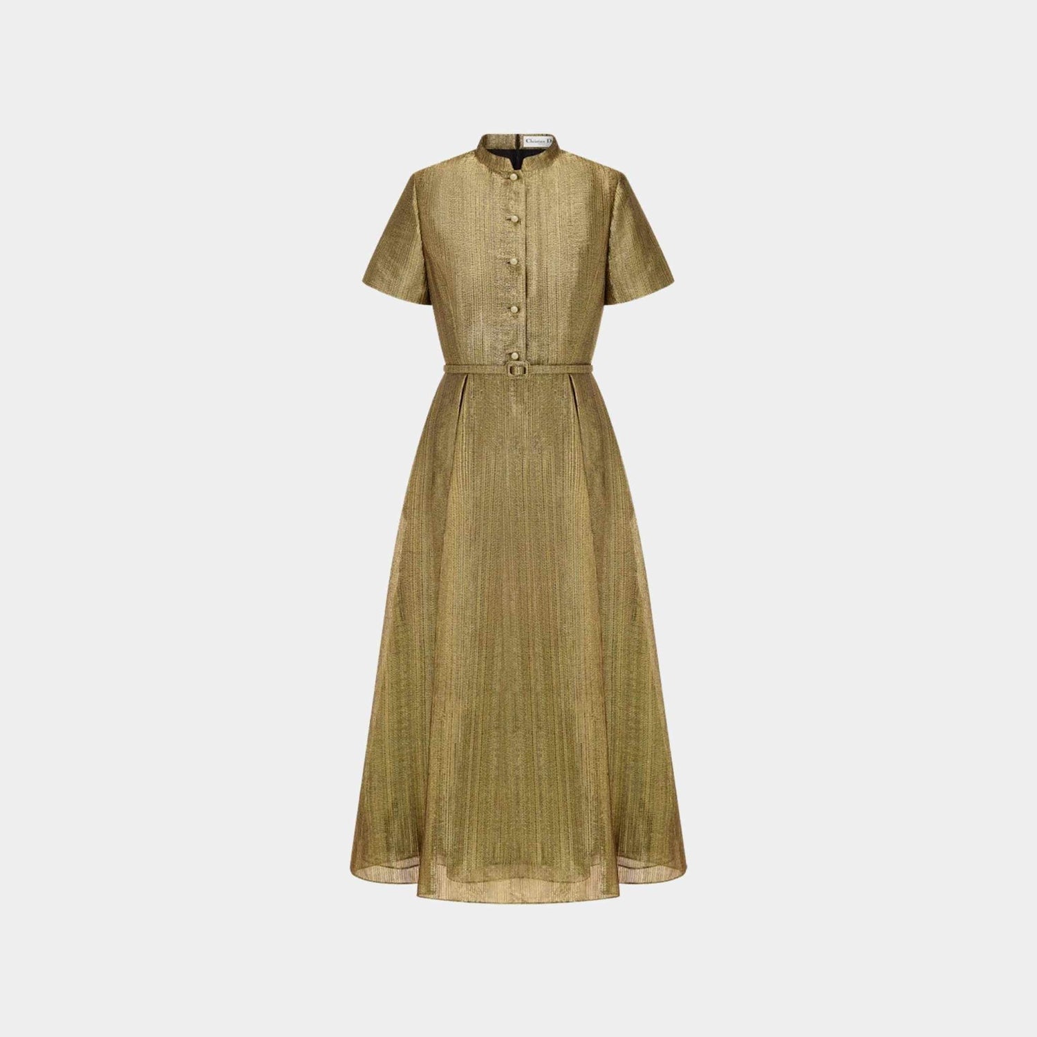 Or Mid-Length Shirtdress Gold-Tone Technical Fabric