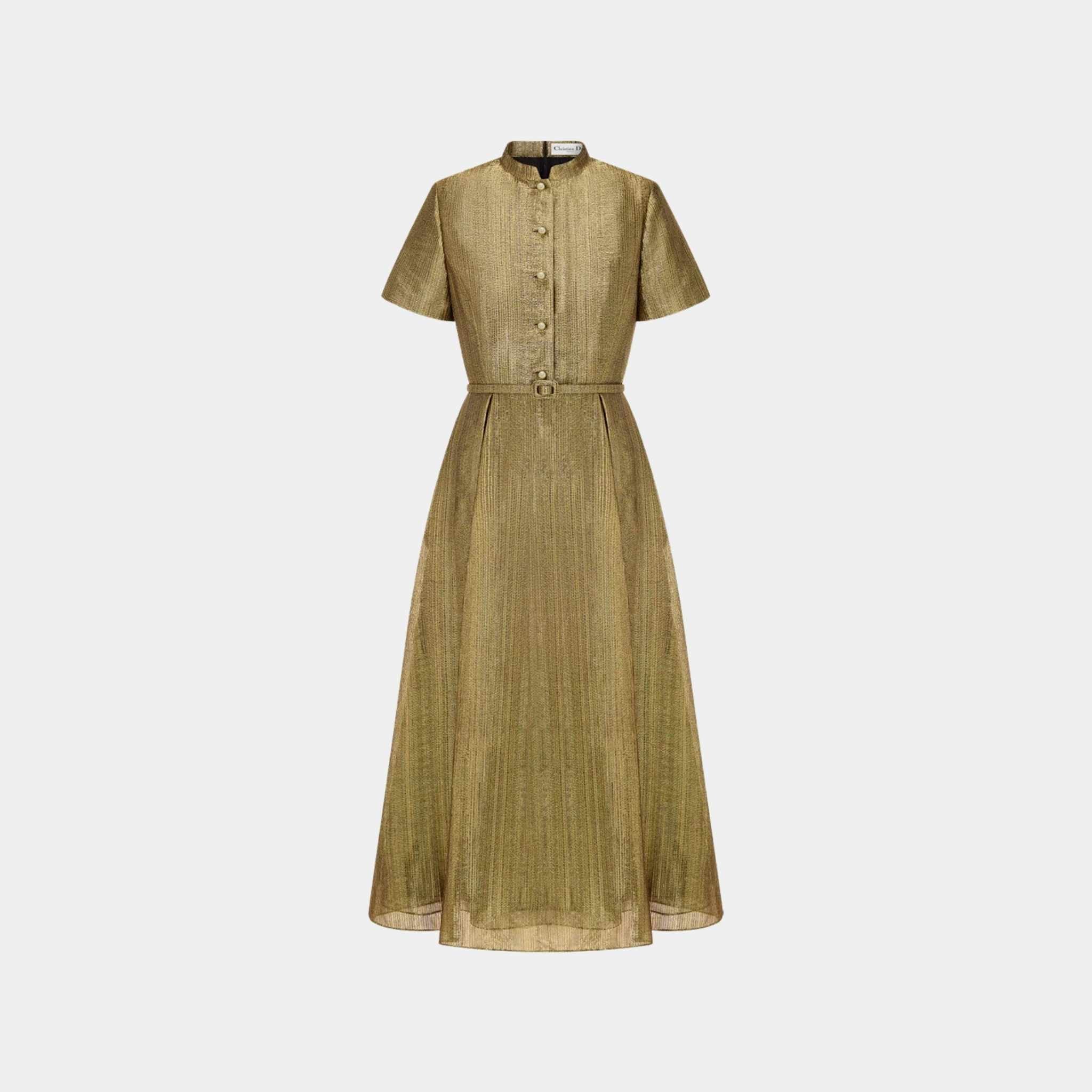 Or Mid-Length Shirtdress Gold-Tone Technical Fabric