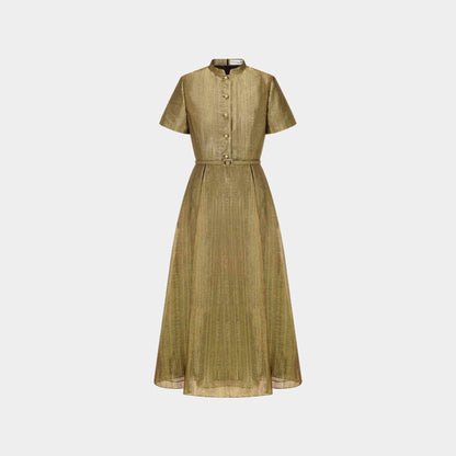 Or Mid-Length Shirtdress Gold-Tone Technical Fabric