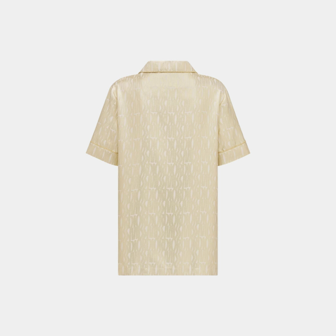 Or Short-Sleeved Shirt Latte Silk Twill Gold Miss Dior Motif
