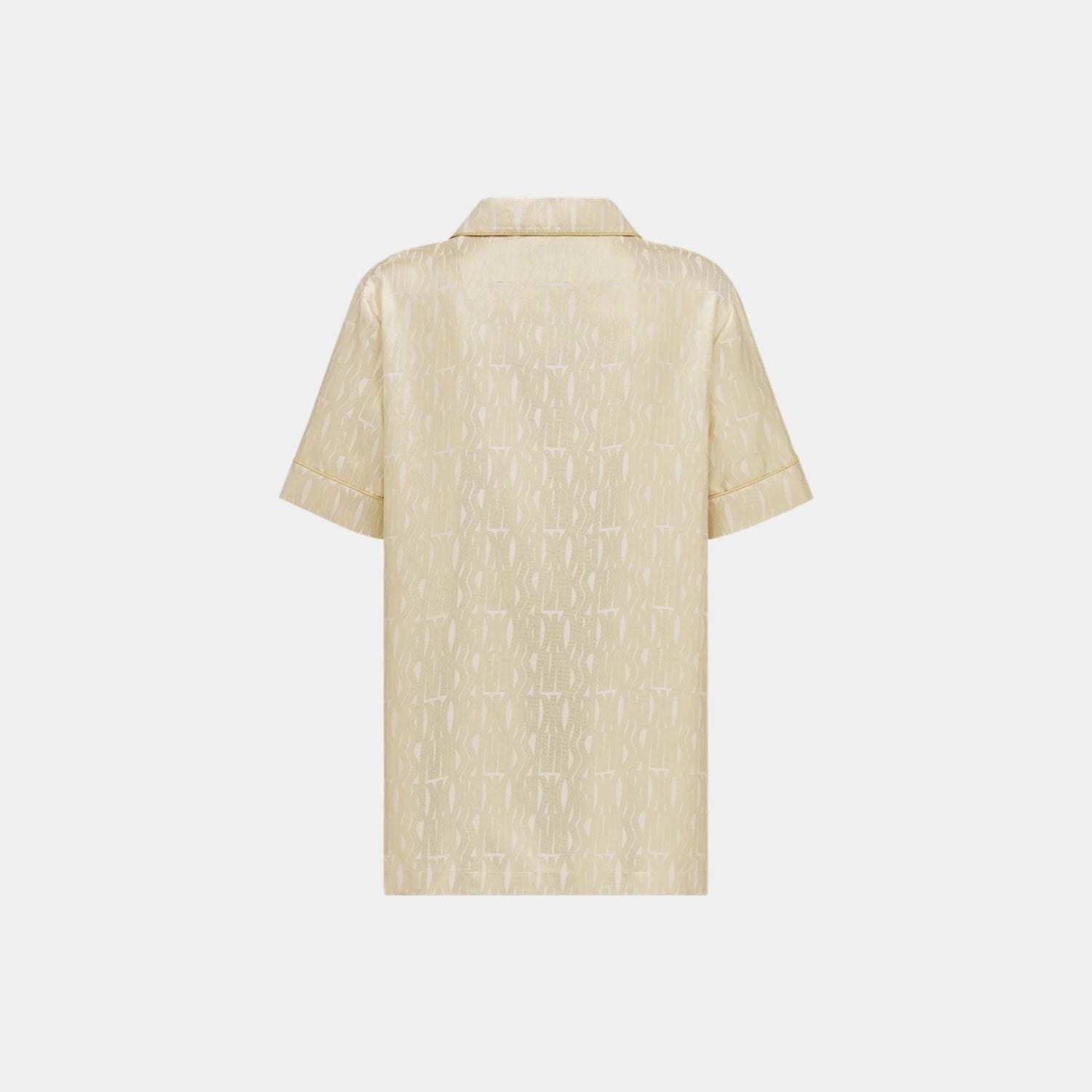 Or Short-Sleeved Shirt Latte Silk Twill Gold Miss Dior Motif