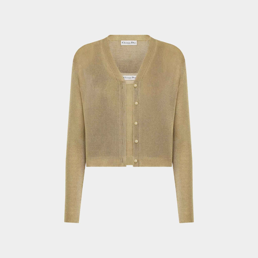 Or Twinset Gold-Tone Ribbed Technical Knit