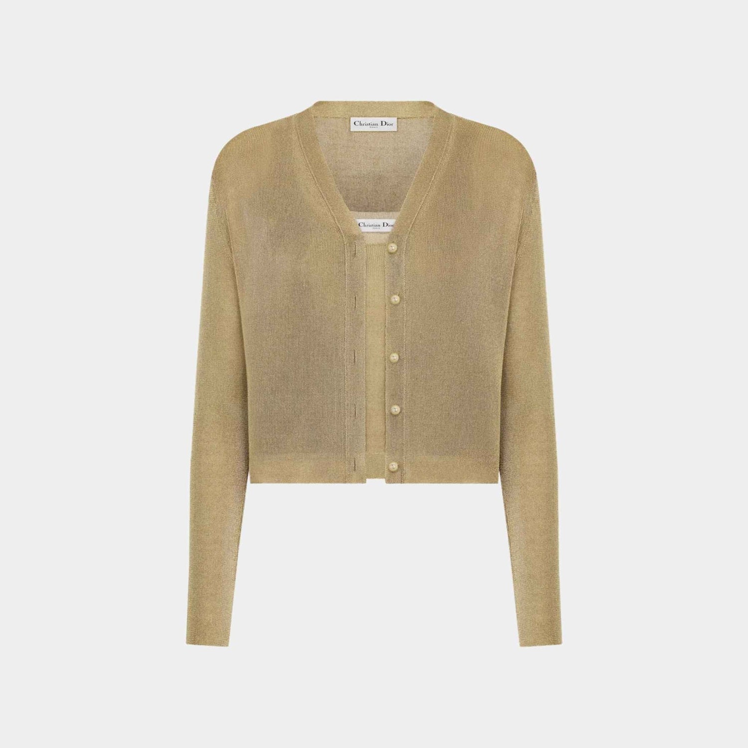 Or Twinset Gold-Tone Ribbed Technical Knit