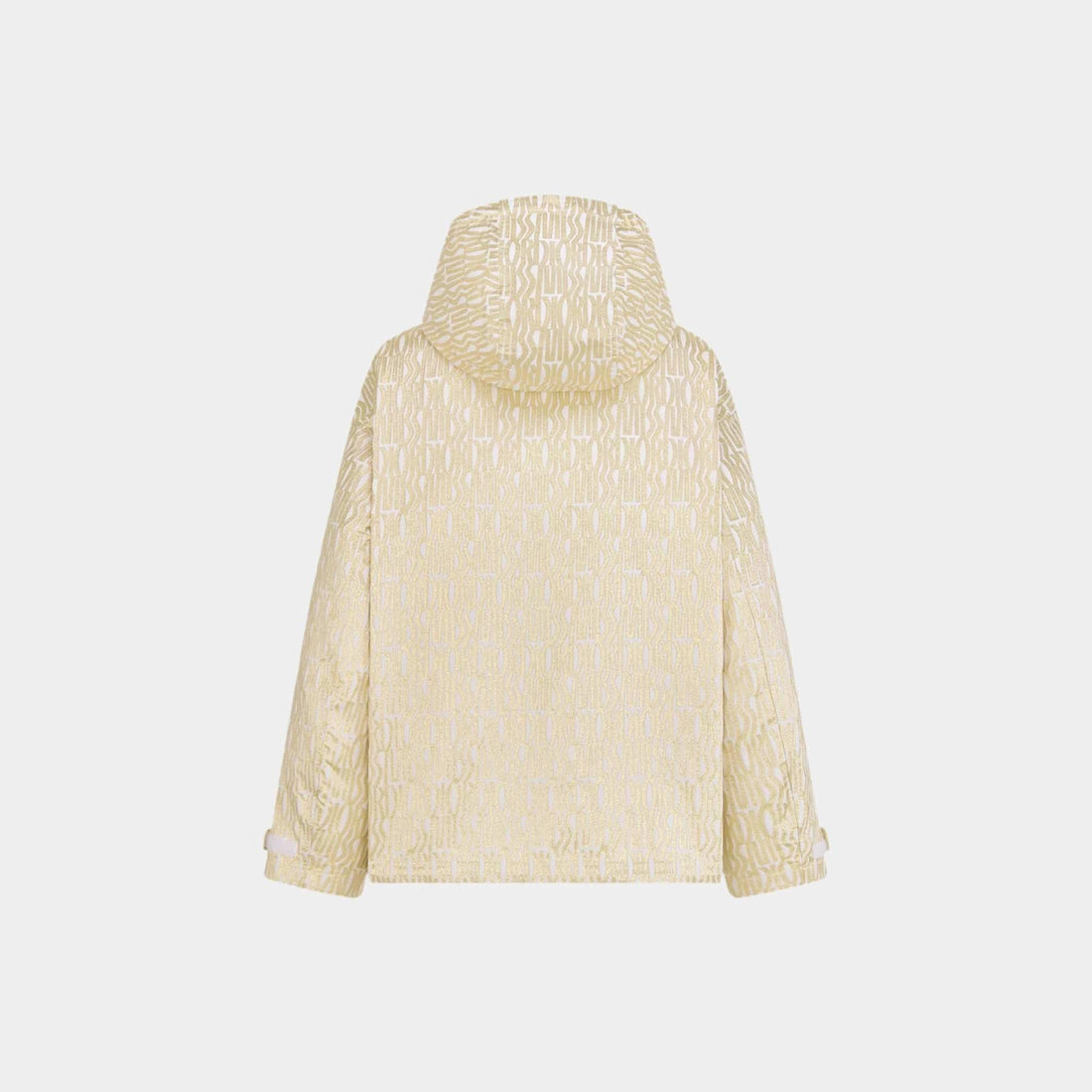 Or Waterproof Hooded Jacket White Technical Taffeta Jacquard with Gold-Tone Miss Dior Allover Motif
