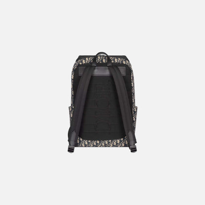 Rider Soft Zipped Backpack in Jacquard &amp; Grained Calfskin