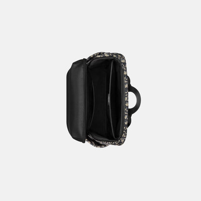 Rider Soft Zipped Backpack in Jacquard &amp; Grained Calfskin
