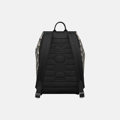 Saddle Flap Backpack in Oblique and Grained Calfskin