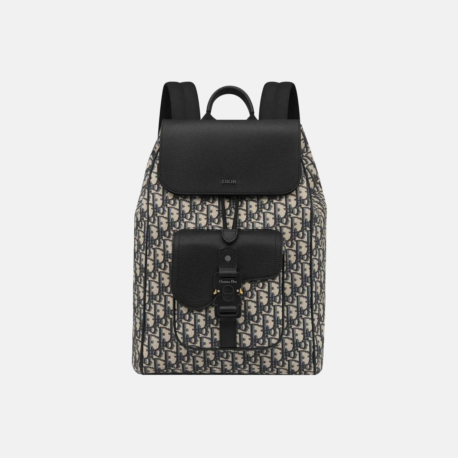 Saddle Flap Backpack in Oblique and Grained Calfskin