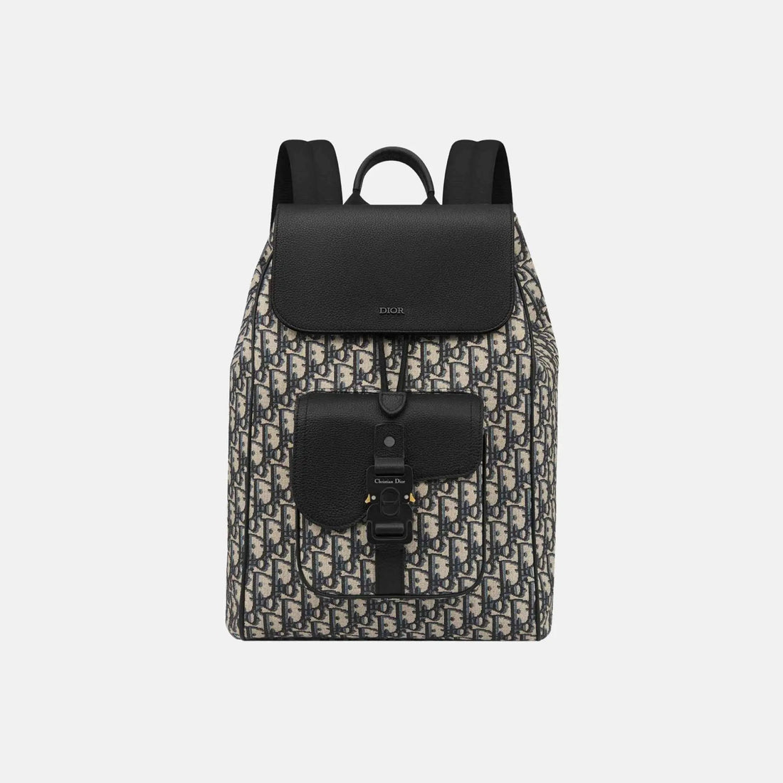 Saddle Flap Backpack in Oblique and Grained Calfskin