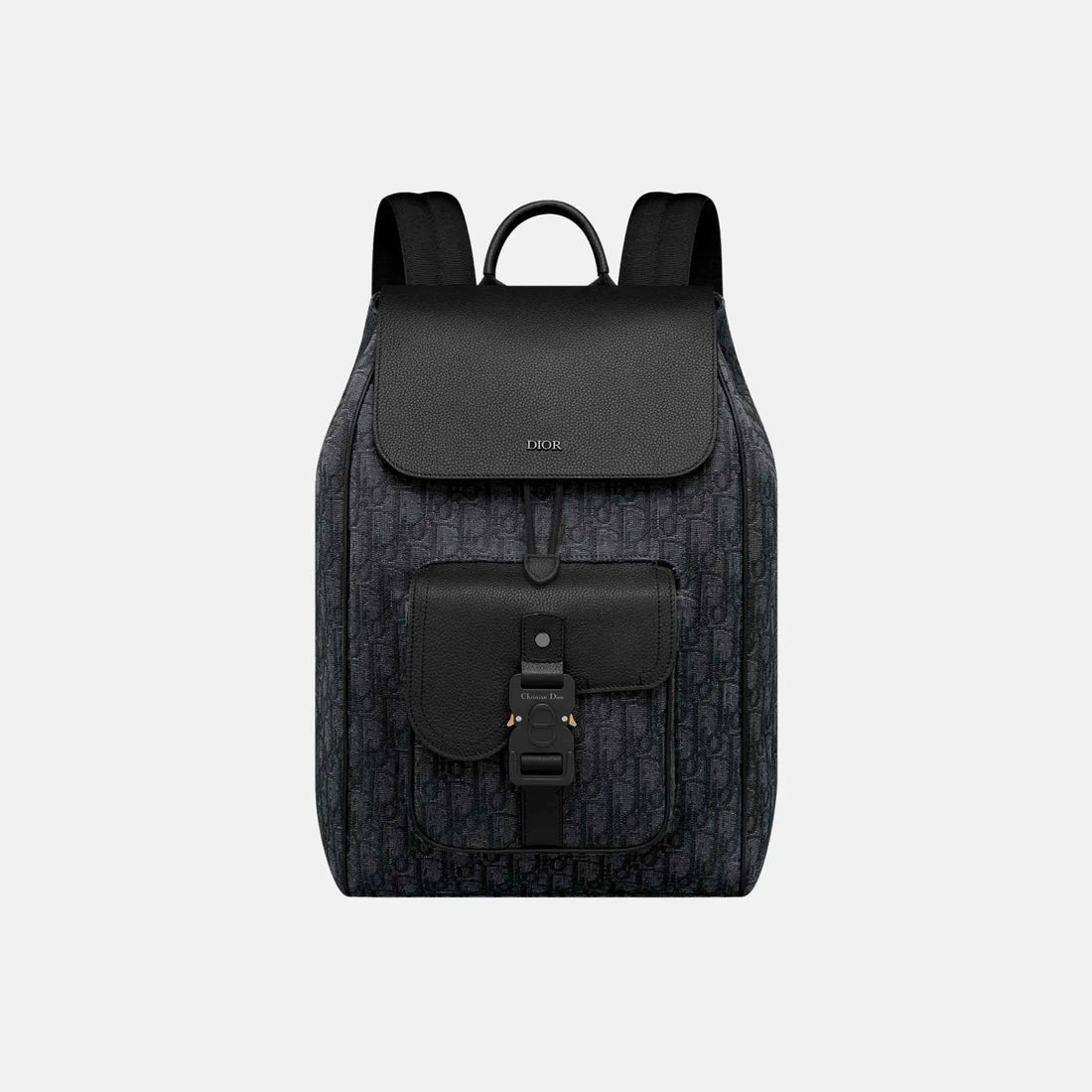 Saddle Flap Backpack in Oblique and Grained Calfskin