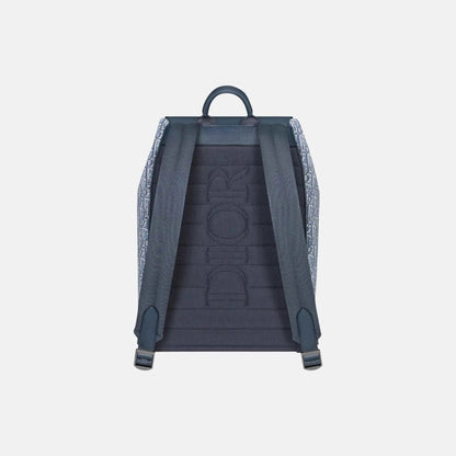 Saddle Flap Backpack in Oblique and Grained Calfskin