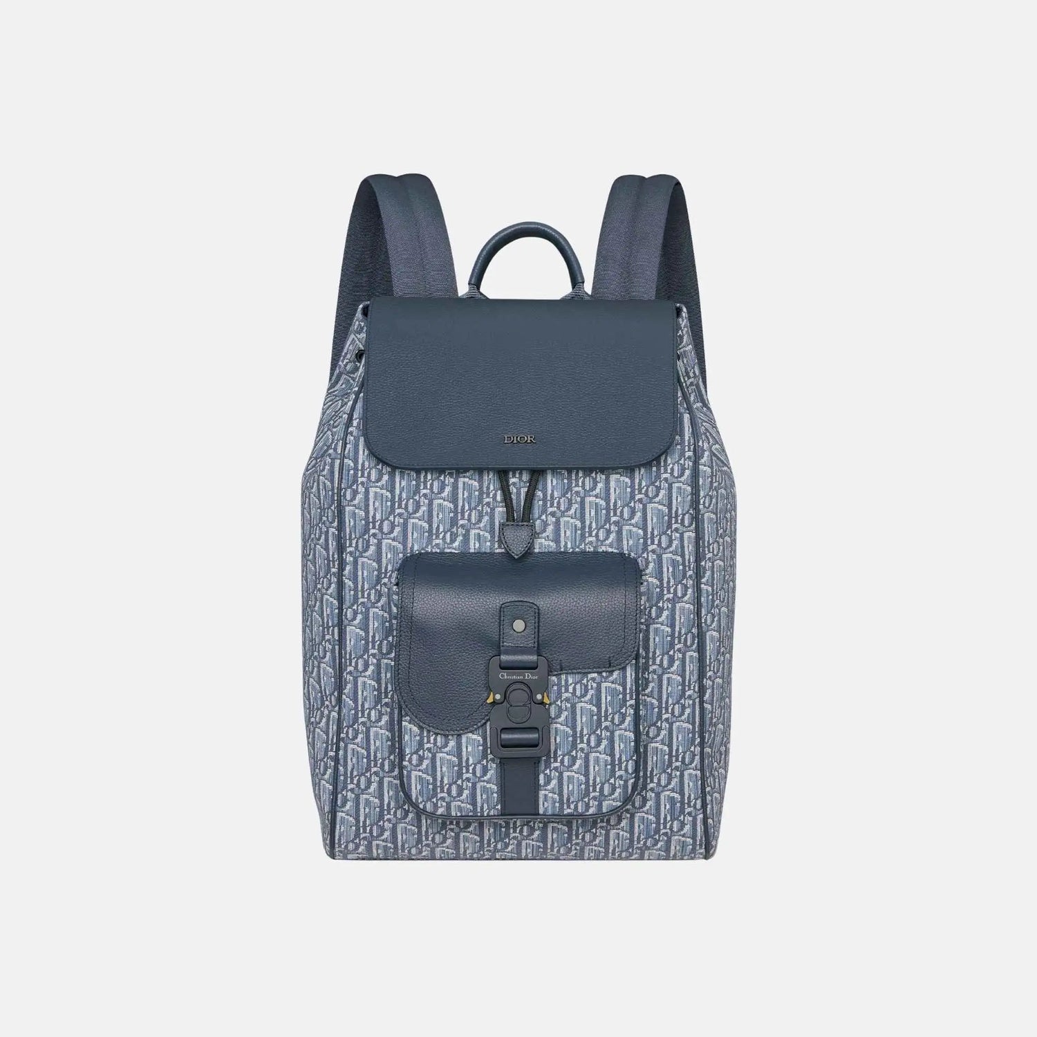 Saddle Flap Backpack in Oblique and Grained Calfskin
