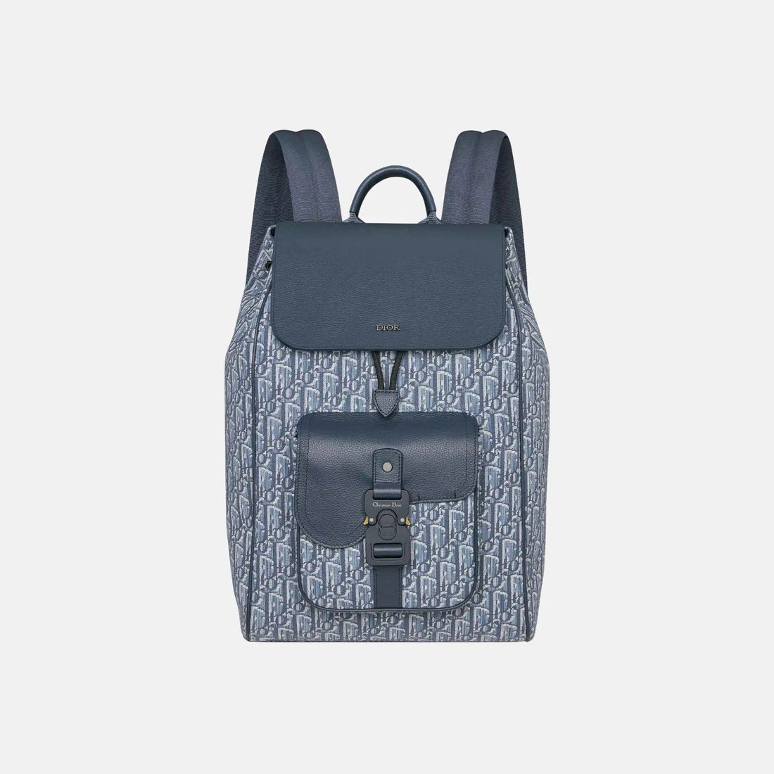 Saddle Flap Backpack in Oblique and Grained Calfskin