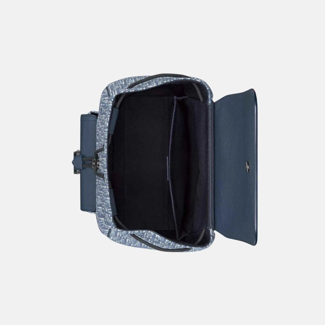 Saddle Flap Backpack in Oblique and Grained Calfskin