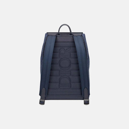 Saddle Flap Backpack in Oblique and Grained Calfskin