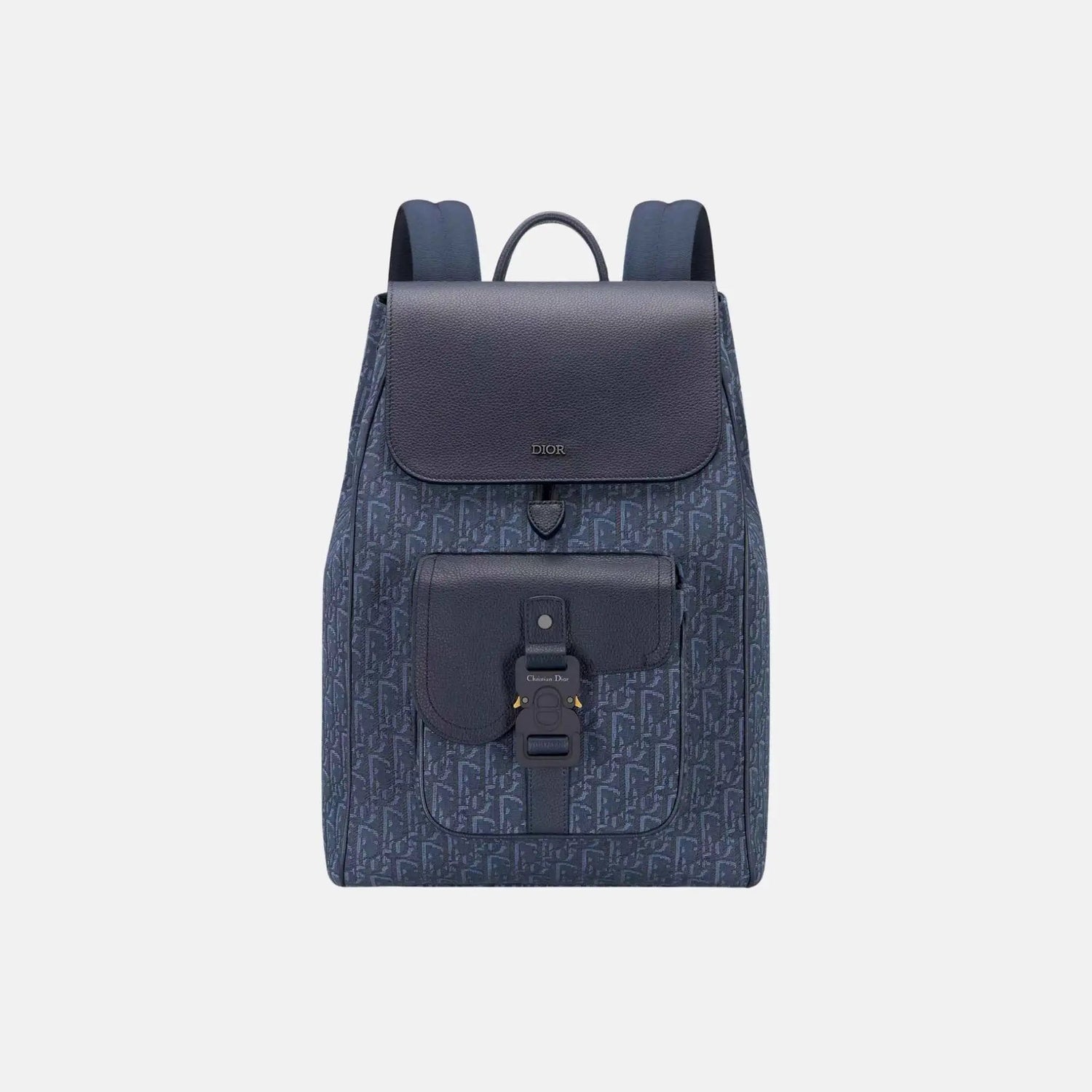 Saddle Flap Backpack in Oblique and Grained Calfskin