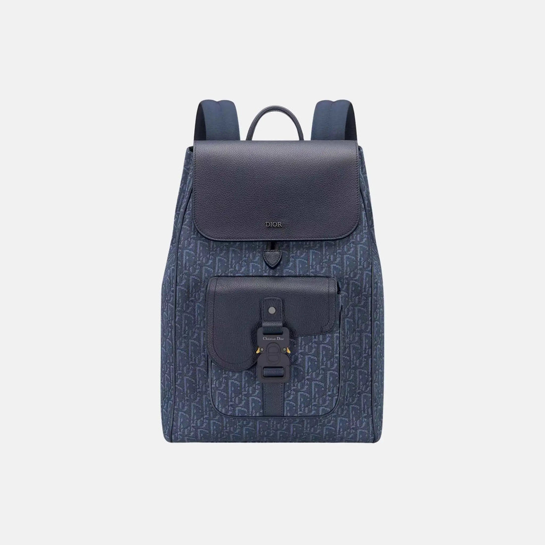 Saddle Flap Backpack in Oblique and Grained Calfskin
