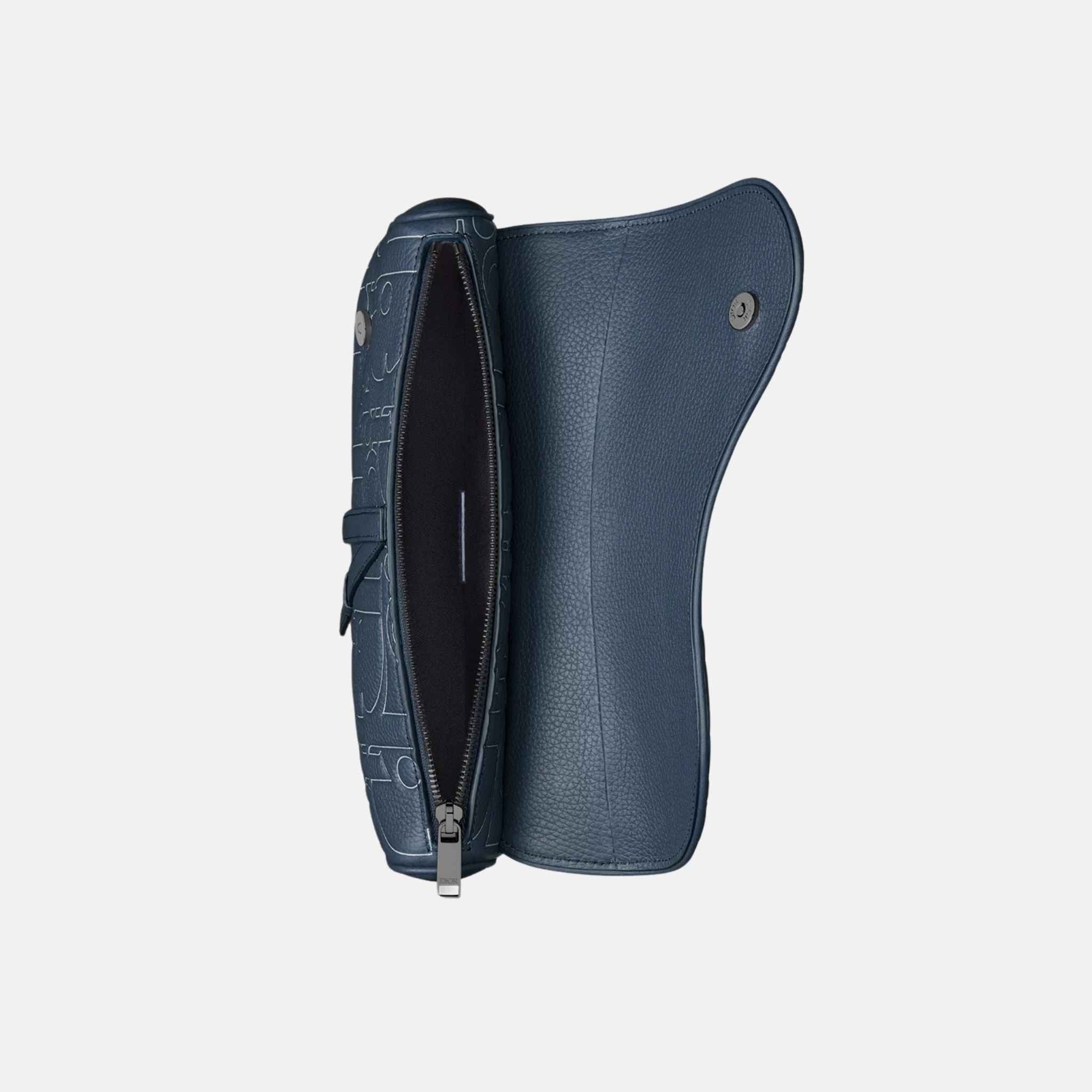 Saddle Bag In Gravity Outline Leather And Grained Calfskin