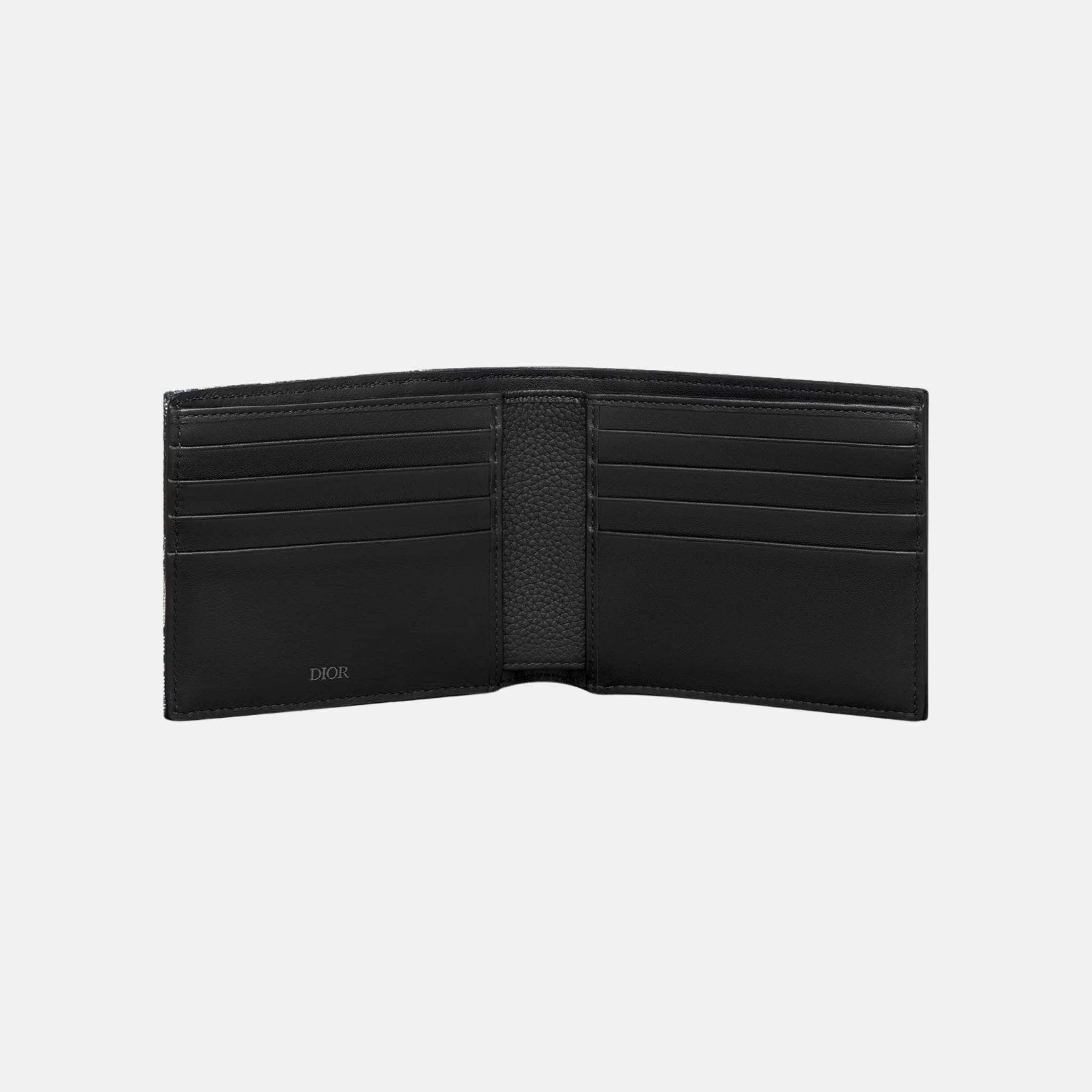 Saddle Bifold Wallet In Grained Calfskin Marquetry Jacquard