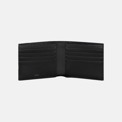 Saddle Bifold Wallet In Grained Calfskin Marquetry Jacquard