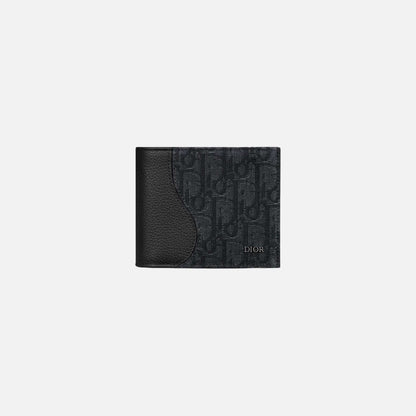 Saddle Bifold Wallet In Grained Calfskin Marquetry Jacquard