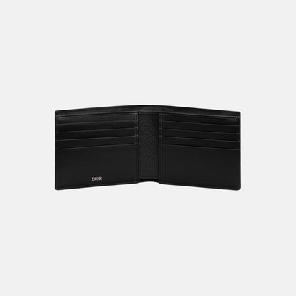 Saddle Bifold Wallet In Grained Calfskin Marquetry Jacquard