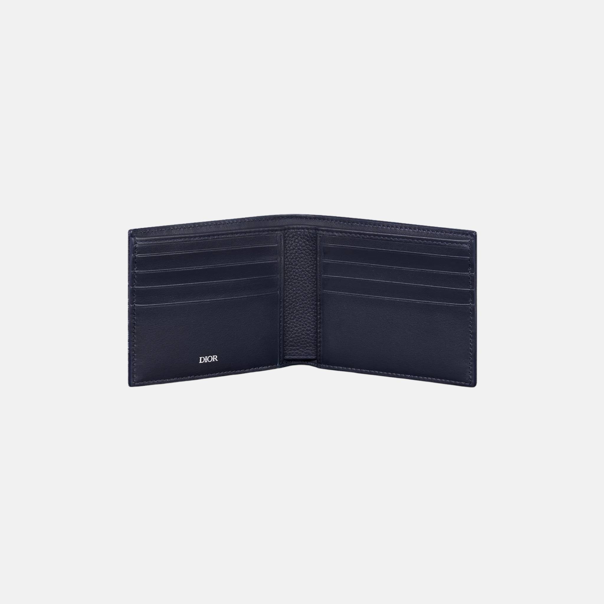 Saddle Bifold Wallet In Grained Calfskin Marquetry Jacquard