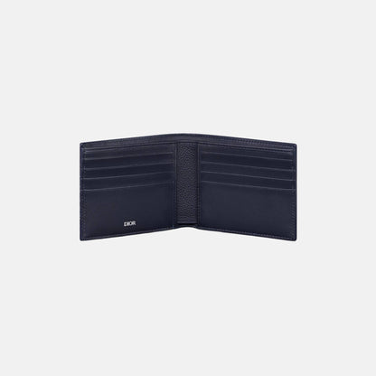 Saddle Bifold Wallet In Grained Calfskin Marquetry Jacquard