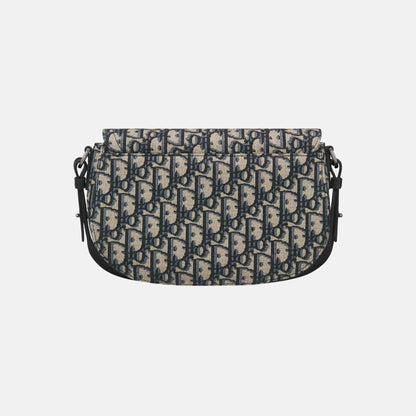 Saddle Messenger Bag In Oblique Jacquard And Grained Calfskin