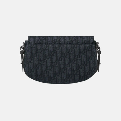 Saddle Messenger Bag In Oblique Jacquard And Grained Calfskin