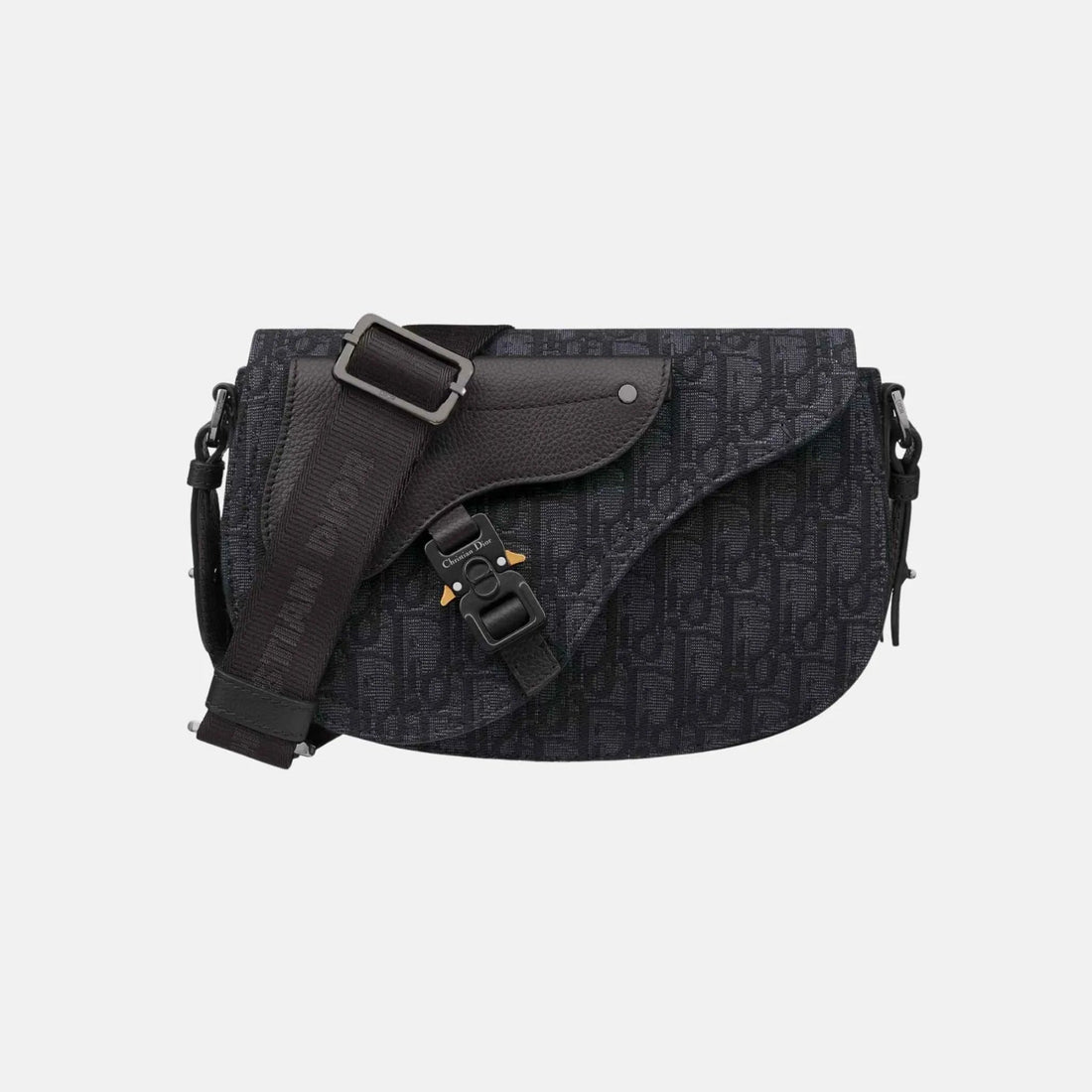 Saddle Messenger Bag In Oblique Jacquard And Grained Calfskin