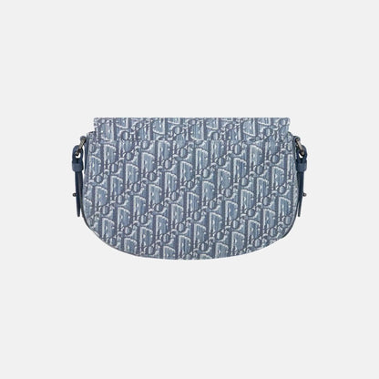 Saddle Messenger Bag In Oblique Jacquard And Grained Calfskin