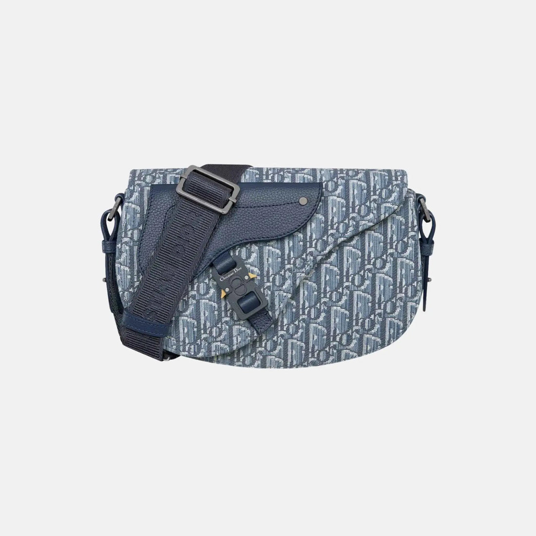 Saddle Messenger Bag In Oblique Jacquard And Grained Calfskin
