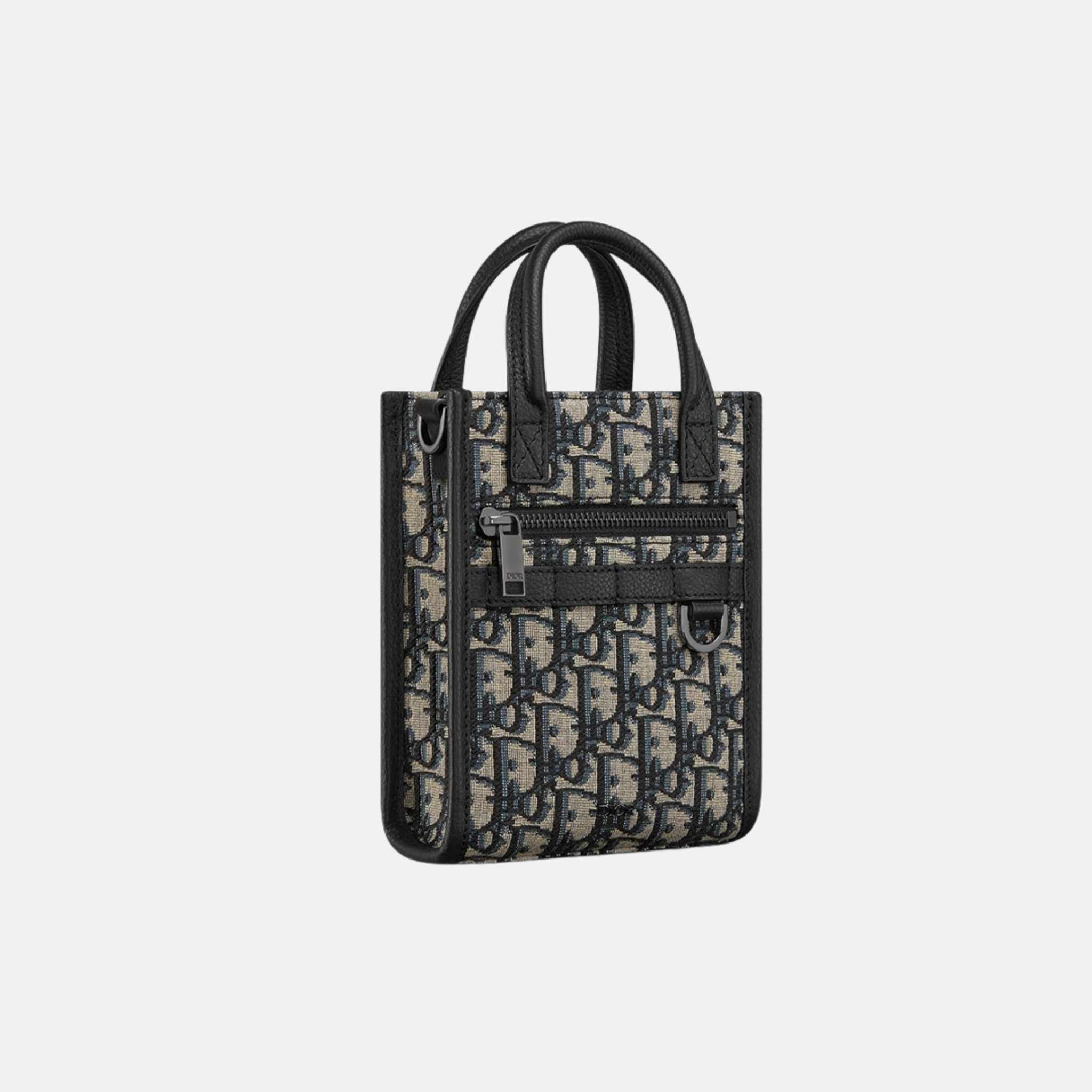 Safari North-South Mini Tote Bag In Grained Calfskin