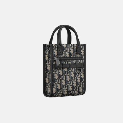 Safari North-South Mini Tote Bag In Grained Calfskin